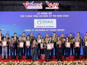 Sigma vinh dự đạt danh hiệu Top 5 Nhà thầu Cơ Điện uy tín 2022