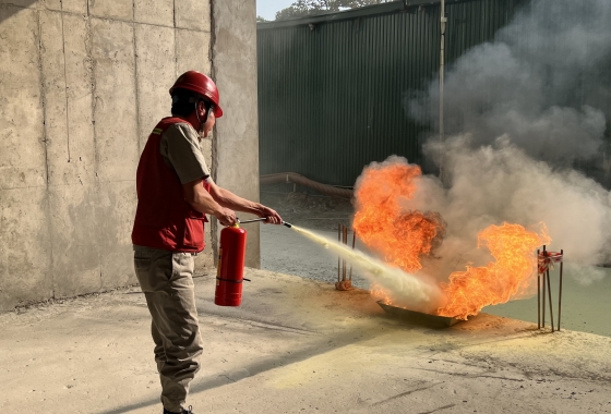 Sigma practiced fire prevention drills at Hoang Thanh Pearl project