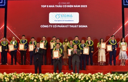 Sigma tiếp tục đạt danh hiệu Top 5 Nhà thầu Cơ Điện Việt Nam Uy Tín 2023