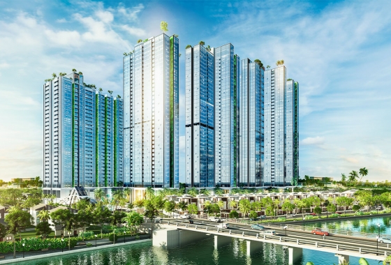 Sunshine Sky City high-rise apartment complex combined with commercial services and offices